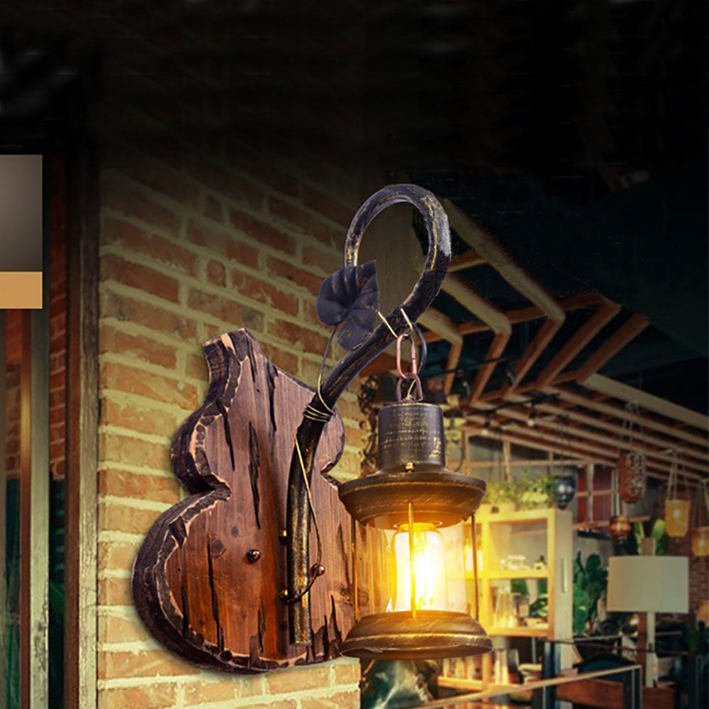 Epoch Wall Lamp Cucurbits/Candle Vintage, Wood/Metal, Bedroom