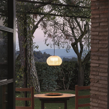 Ray Modern Lantern Pendant Light, Metal/, Beige/Coffee