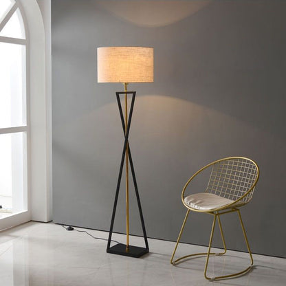 Baines Tripod Floor Lamp, Black & Flaxen, L 158CM