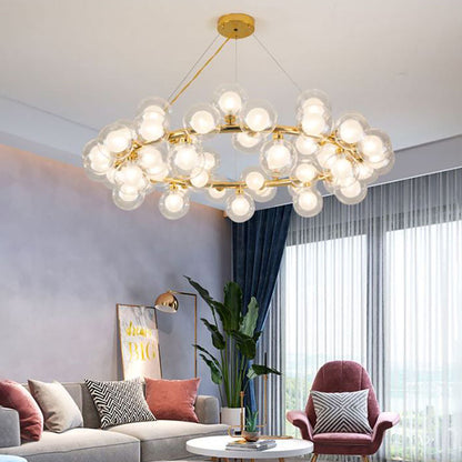 Valentina Modern Gold Bubble Pendant Light, Metal & Glass