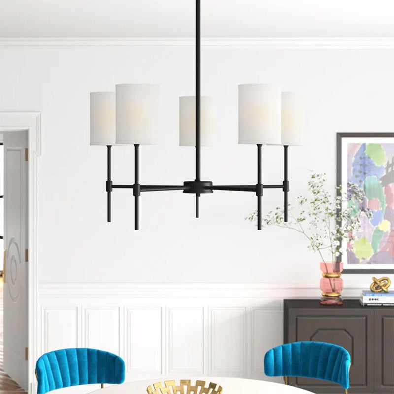 Silva moderne LED kroonluchter zwart/goud metaal/stof slaapkamer/woonkamer