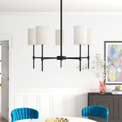 Silva moderne LED kroonluchter zwart/goud metaal/stof slaapkamer/woonkamer