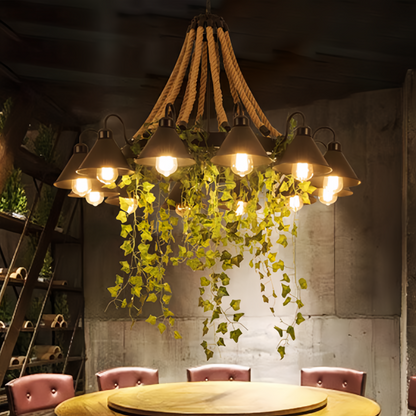 Arisha Lustre Rétro LED Métal Noir Restaurant/Bar/Salon
