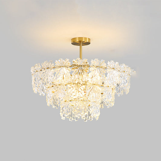 Kristy Elegante gouden hanglamp 3 ringen, metaal/glas