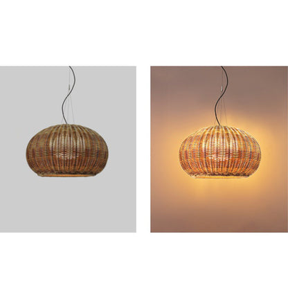 Ray Retro Lantern Gold Pendelleuchte, Bambus/