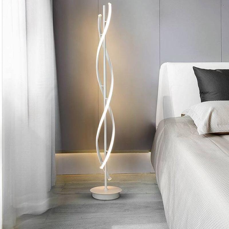 Mira Postmodern Linear Floor Lamp, Black/White