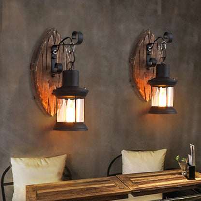 Epoch Wall Lamp Leaf Shape Vintage, Wood/Metal, Bedroom