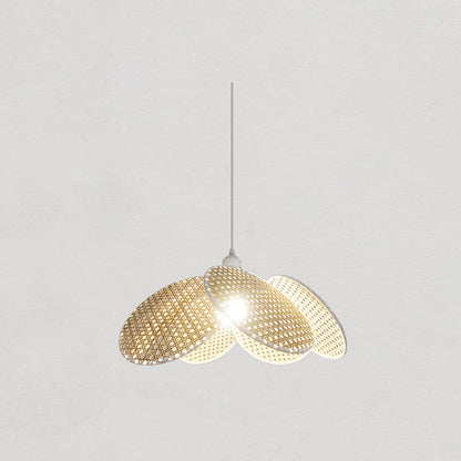 Ritta Willow weave Wabi Sabi Rattan Pendant Light, Black/White