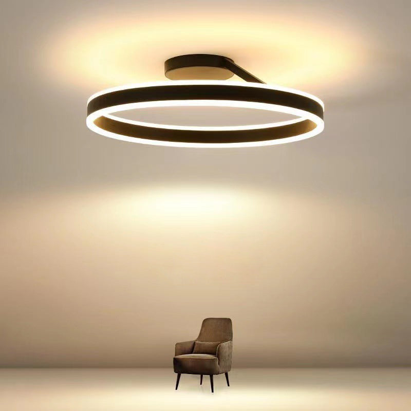Plafonnier encastré Solen Modern Circle, noir et blanc