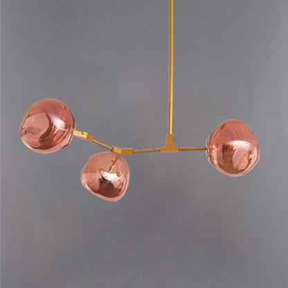 Arisha Modern Globe Lava 3 Pendant Light Fixture