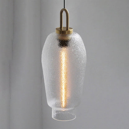 Valentina Minimalist Blown Frosted Clear Glass Pendant Light