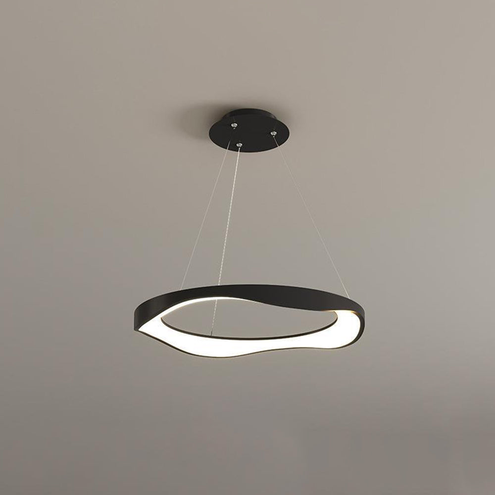 Arisha Pendant Light Rond Modern,  Black/White, Dining Room