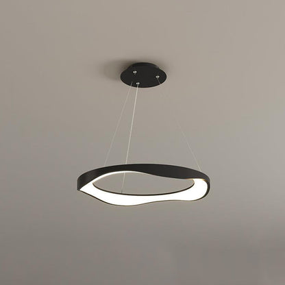 Arisha Pendant Light Rond Modern,  Black/White, Dining Room