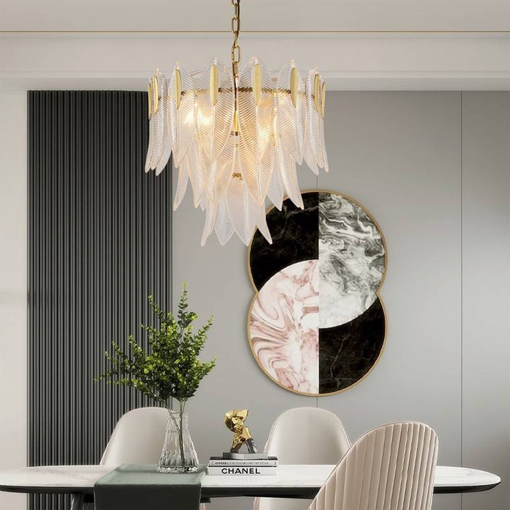 Kristy Modern Gold Feather Chandelier, 3 Style