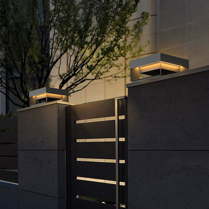 Ray Post Modern Solar Square Metal LED Outdoor Light