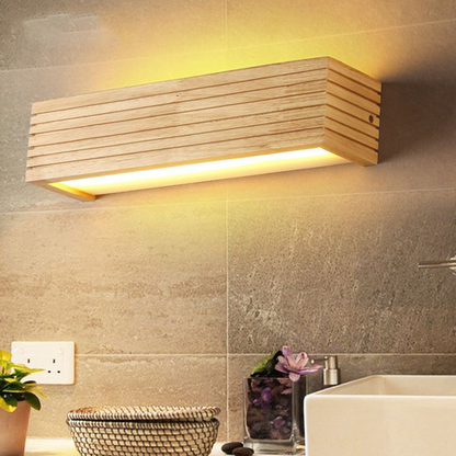 Muto Modern Wooden LED Indoor Wall Light, Bedroom