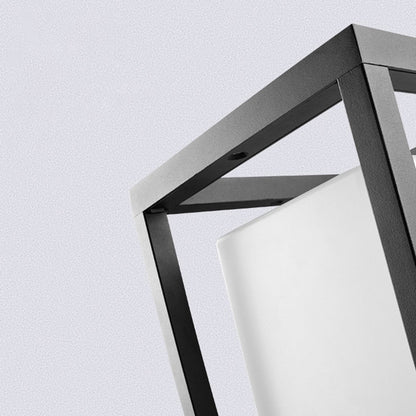 Ray Modern Rectangular Metal Outdoor Lamps, Black