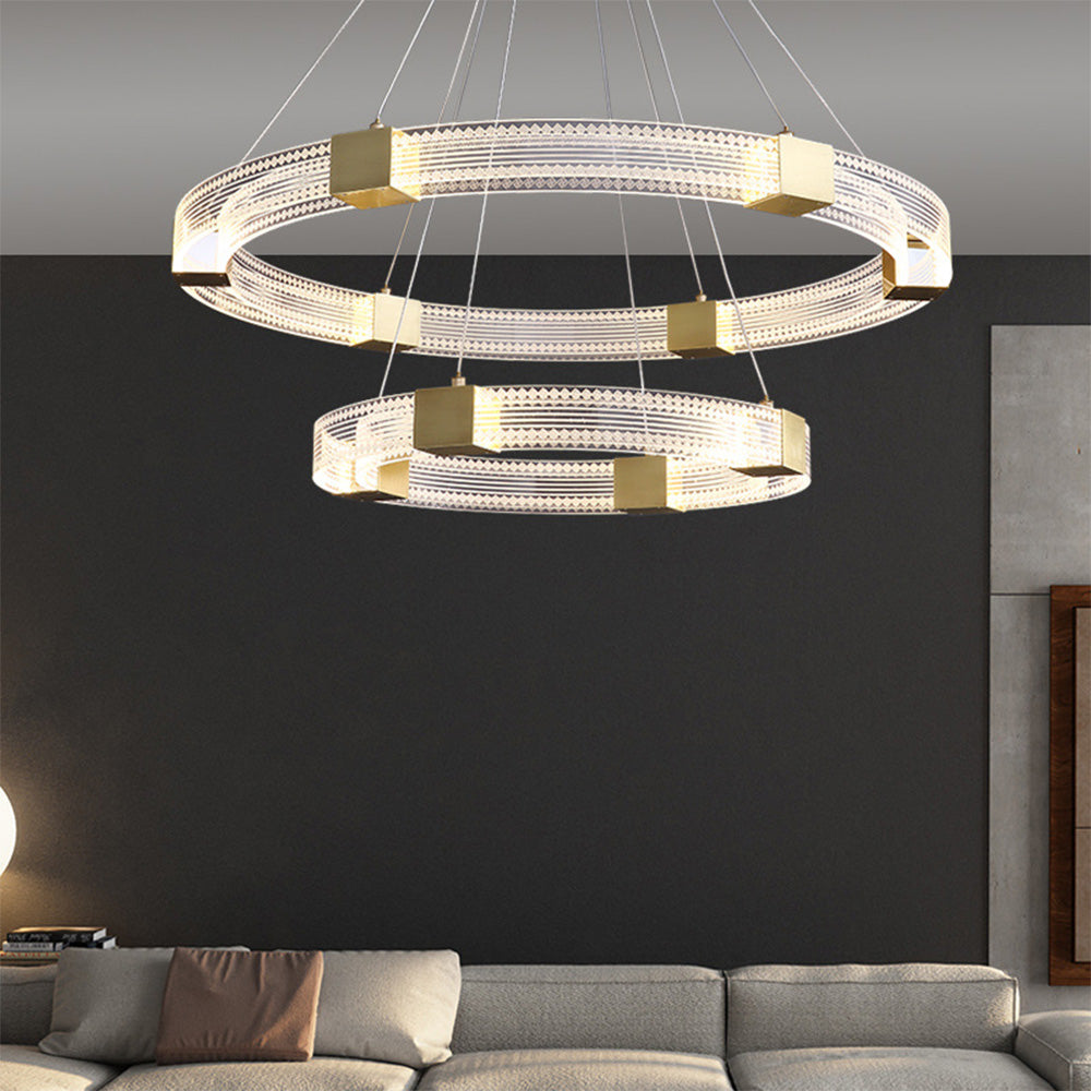 Arisha – suspension moderne ronde/ovale/métal, dorée