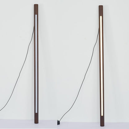 Ozawa Minimalist Linear Floor Lamp, Wood/, Living Room