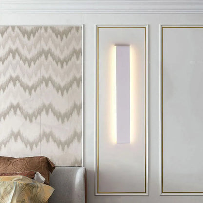 Arisha Minimalist Rectangular Wall Lamp,Black/White/Gold