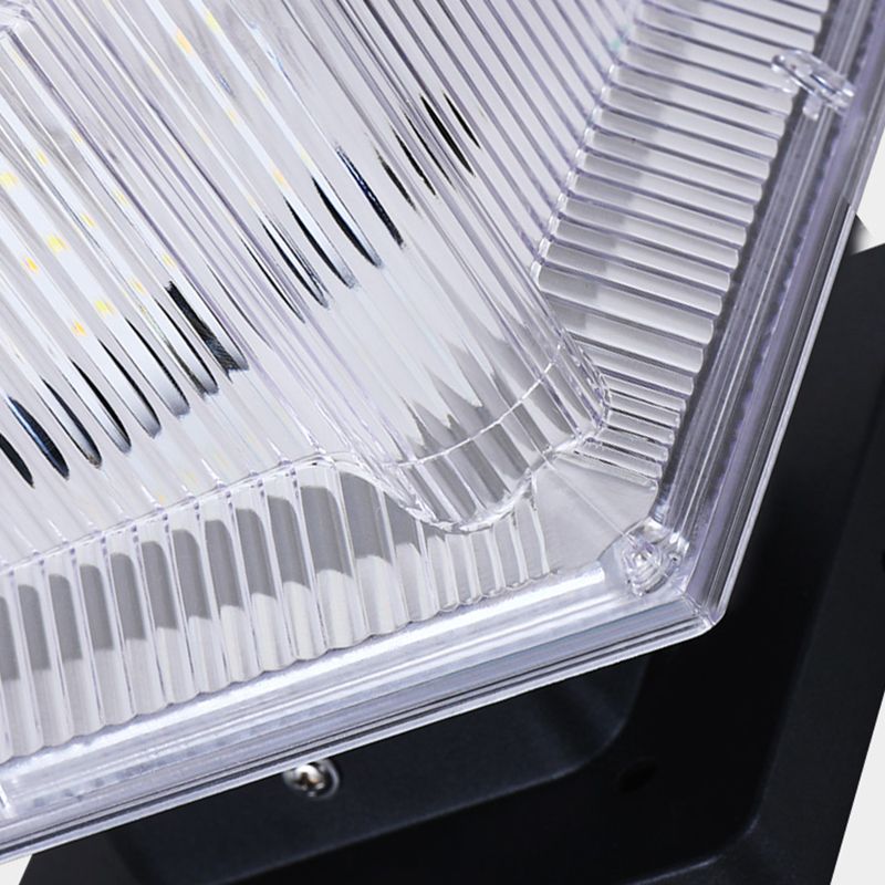 Ray Zeitgenössische LED-Außenleuchte aus rechteckigem Metall, Schwarz
