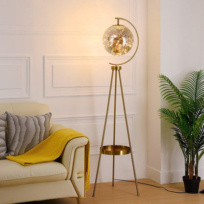Kady Moderne Sternenkugel-Stehlampe aus Glas, Gold