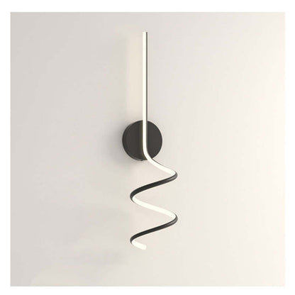 Arisha Modern LED Art Interior Wall Light Spiral, Black & White