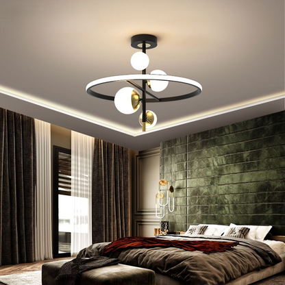 Halbeinbau-Deckenleuchte Valentina, Gold und Schwarz, 2 Stile