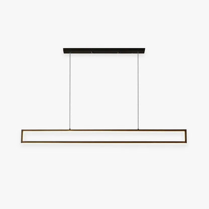 Arisha Modern Metal Vertical Rectangular Pendant Light, Black