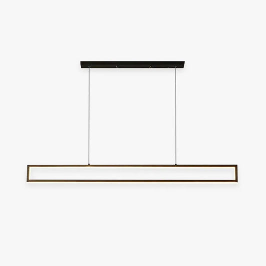 Arisha Modern Metal Vertical Rectangular Pendant Light, Black