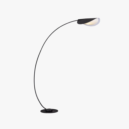 Lampada da terra Edge moderna ad arco in metallo, nera