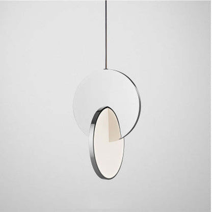 Arisha Pendant Light, Disc, Gold/Silver