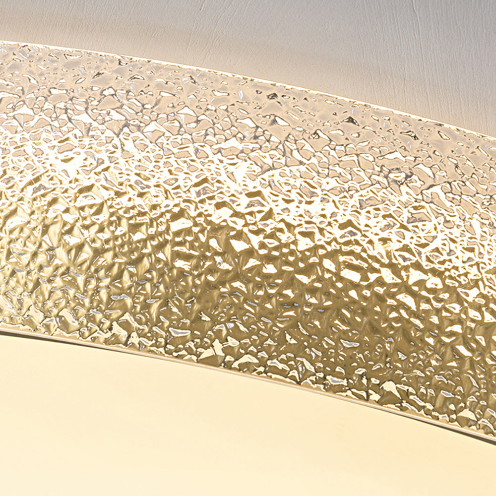 Arisha moderne runde Deckenleuchte aus Metall/Glas, goldfarben