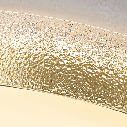 Arisha moderne runde Deckenleuchte aus Metall/Glas, goldfarben