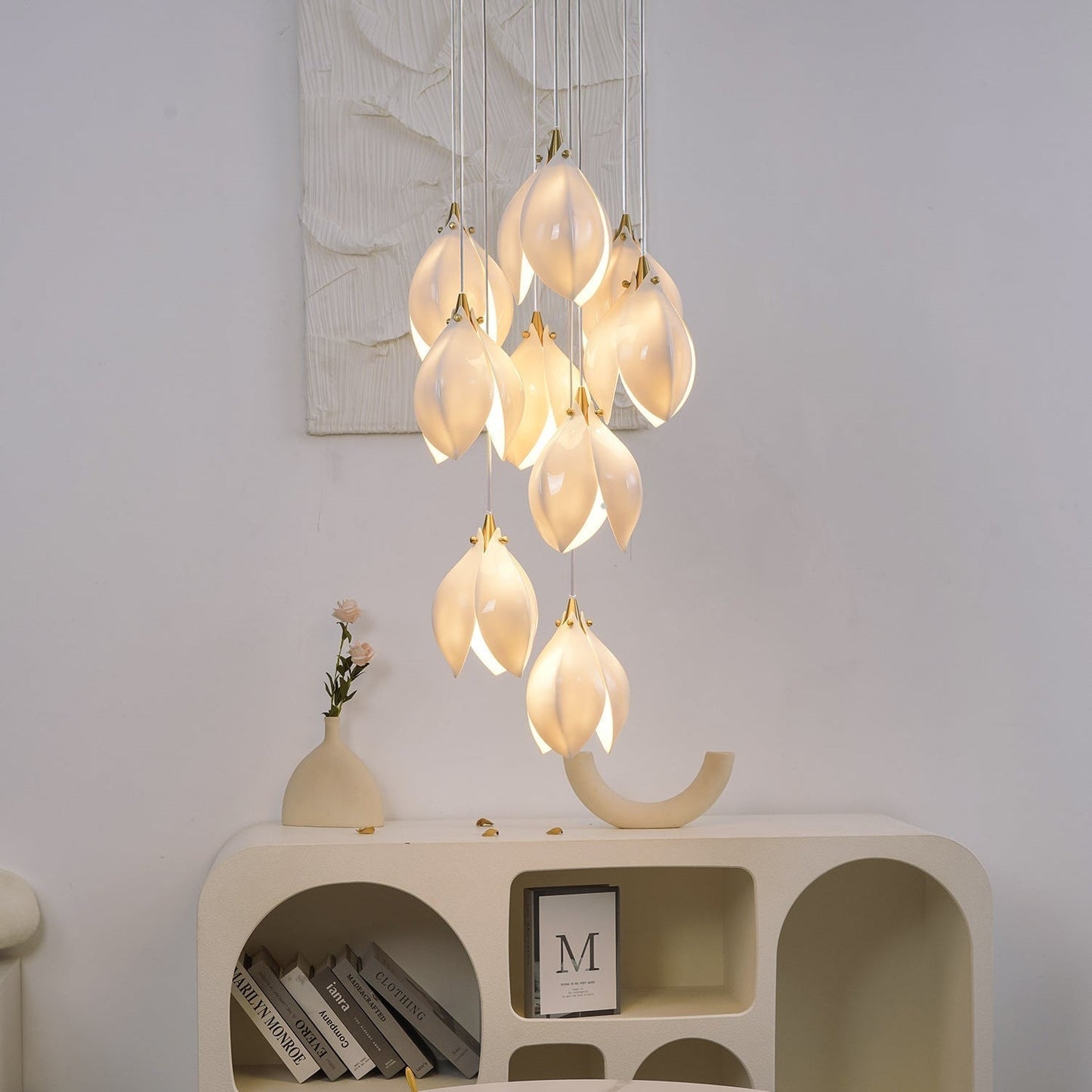 Suspension en métal et céramique Olivia, pour salon ou chambre