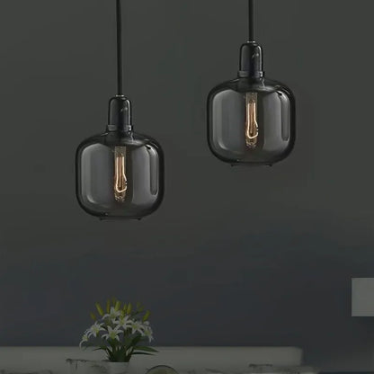 Valentina Designer Cylinder Pendant Light, Marble & Glass
