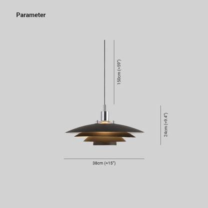Nylo Contemporary Minimalist Frisbee Shaped Metal Pendant Light
