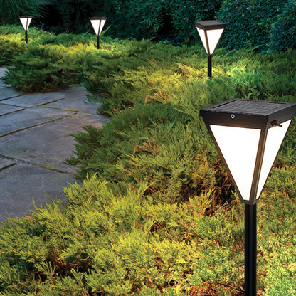 Lampe solaire d'extérieur conique en métal moderne Ray, noir