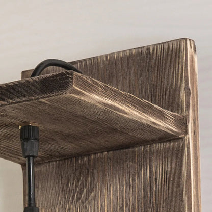 Epoch Vintage Jar Shape Wood Metal Wall Lamp