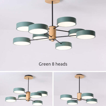 Arisha Art Deco Pendant Light, White/Green/Grey,Metal/Wood