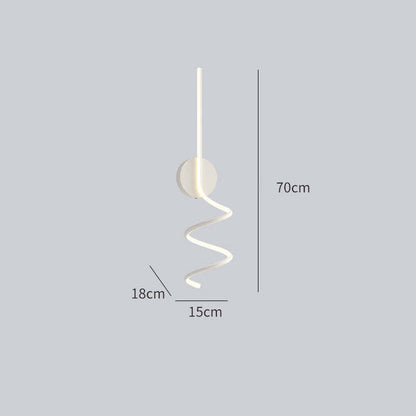 Arisha Modern LED Art Interior Wall Light Spiral, Black & White
