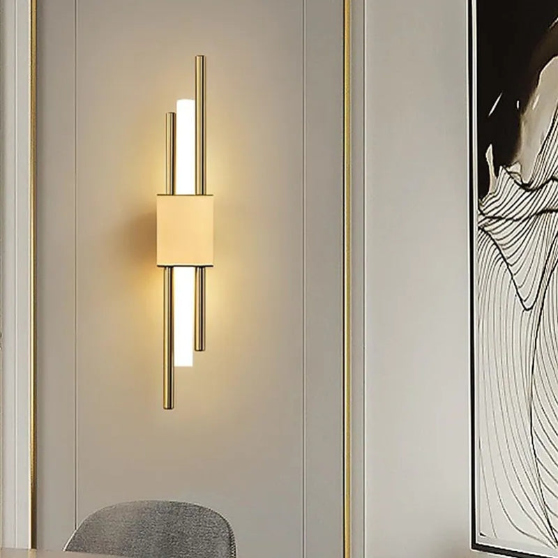 Dune Modern Bar Metal LED Wall Lamp, Black/Gold