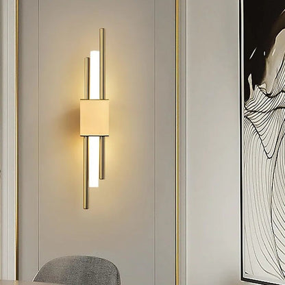 Dune Modern Bar Metal LED Wall Lamp, Black/Gold