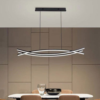 Arisha Modern Linear Metal Pendant Light, Black