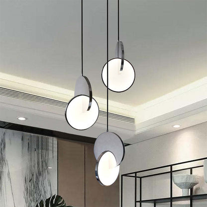 Arisha Pendant Light, Disc, Gold/Silver
