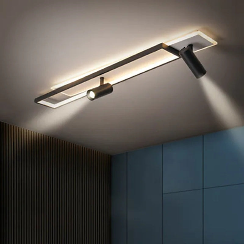 Aim Modern Geometric Ceiling Light with Spotlight, Black&White