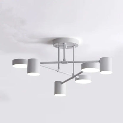 Quor LED Flush Ceiling Light, Black/White/Gold 6 Head