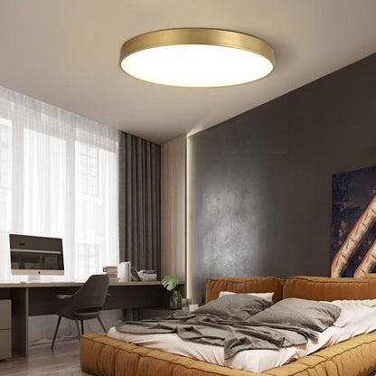 Plafonnier rond Arisha Nordic LED doré, métal et