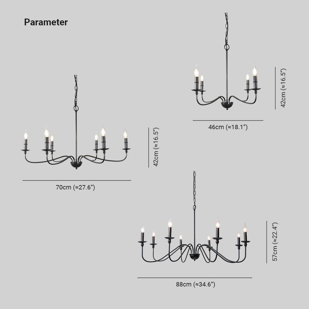 Orix Retro Vintage Candle Metal Chandelier