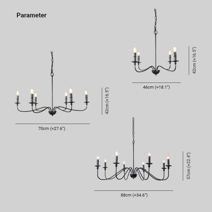 Orix Retro Vintage Candle Metal Chandelier
